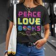 Peace Love Books Library Book Lover T-Shirt Gifts for Her Peace Love Books Library Book Lover T-Shirt Gifts for Her
