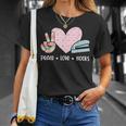 Peace Love Books Reading T-Shirt Gifts for Her