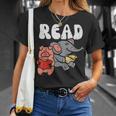 Pig Elephant Reading Cute Book Lover Bookworm Boys Girls Kid T-Shirt Gifts for Her
