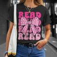 Pink Leopard Read Coquette Bow Girls Retro Groovy Reading T-Shirt Gifts for Her Pink Leopard Read Coquette Bow Girls Retro Groovy Reading T-Shirt Gifts for Her