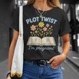 Plot Twist I'm Pregnant Literary Pregnancy Announcement Book T-Shirt Gifts for Her