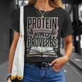 Protein And Proverbs Protein Workout Wisdom Book Lover Gym T-Shirt Gifts for Her Protein And Proverbs Protein Workout Wisdom Book Lover Gym T-Shirt Gifts for Her