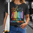 Rainbow Big Fan Of Human Rights Floral Book Social Justice T-Shirt Gifts for Her Rainbow Big Fan Of Human Rights Floral Book Social Justice T-Shirt Gifts for Her