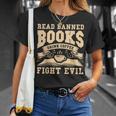 Read Banned Books Drink Coffee Fight Evil T-Shirt Gifts for Her Read Banned Books Drink Coffee Fight Evil T-Shirt Gifts for Her