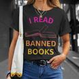 I Read Banned Books Pink-Yellow Literature Activist T-Shirt Gifts for Her