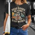 Read Books Be Kind Stay Weird Book Dragon Skeleton Reading T-Shirt Gifts for Her Read Books Be Kind Stay Weird Book Dragon Skeleton Reading T-Shirt Gifts for Her