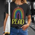 READ Rainbow Read Librarian Teacher Book Readers Reading T-Shirt Gifts for Her