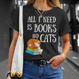 Reader All I Need Is Books And Cats Cat Lover Kitten Reading T-Shirt Gifts for Her