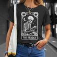 The Reader Tarot Card Book Lover Skeleton Reading Book T-Shirt Gifts for Her The Reader Tarot Card Book Lover Skeleton Reading Book T-Shirt Gifts for Her