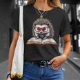 Reading Book Hedgehog T-Shirt Gifts for Her