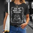 Reading Book Lover Bookish Floral Ask Me What I'm Reading T-Shirt Gifts for Her