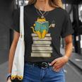 Reading Cat Book & Tea Lover T-Shirt Gifts for Her