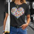 Reading Library Books Lover Heart Librarian Awesome Cute T-Shirt Gifts for Her