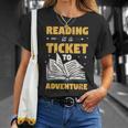Reading Is A Ticket To Adventure Book Reader Lover Bookworm T-Shirt Gifts for Her