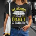 Reading Is A Ticket To Adventure Bookworm Book Reading T-Shirt Gifts for Her