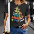 Reading Turtle Bookworm Cute Turtle With Glasses Books T-Shirt Gifts for Her