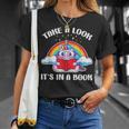 Reading Unicorn Take A Look It's In A Book Retro Rainbow T-Shirt Gifts for Her