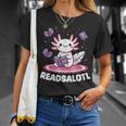 Readsalotl Axolotl Kawaii Anime Book Lover Reading T-Shirt Gifts for Her