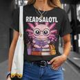 Readsalotl Axolotl Reading Book Bookworm T-Shirt Gifts for Her