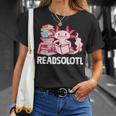Readsolotl Axolotl Reading Fish Books Lizard T-Shirt Gifts for Her