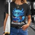 Readsolotl Blue Kawaii Axolotl Book Lover Reading T-Shirt Gifts for Her Readsolotl Blue Kawaii Axolotl Book Lover Reading T-Shirt Gifts for Her