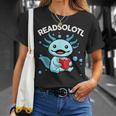 Readsolotl Cute Axolotl Read Book Ambystoma Mexicanum Kids T-Shirt Gifts for Her