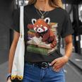 Red Panda Reading Book Animal Bookworm T-Shirt Gifts for Her Red Panda Reading Book Animal Bookworm T-Shirt Gifts for Her