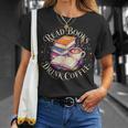 Retro Book Lover Coffee Drinking Reading Librarian Readers T-Shirt Gifts for Her