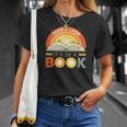 Retro Open Book Rainbow Reading Graphic T-Shirt Gifts for Her