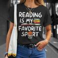 Retro Reading Is My Favorite Sport Basketball World Book Day T-Shirt Gifts for Her