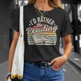Retro Vintage I'd Rather Be Reading Book Lover Reader T-Shirt Gifts for Her
