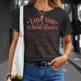 Romantic I Love You In Book Quotes Reader Book Lovers T-Shirt Gifts for Her Romantic I Love You In Book Quotes Reader Book Lovers T-Shirt Gifts for Her