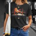 San Francisco Big Cat Reading Book Golden Gate Bridge T-Shirt Gifts for Her