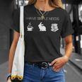 I Have Simple Needs Bunny Coffee Rabbit Books T-Shirt Gifts for Her I Have Simple Needs Bunny Coffee Rabbit Books T-Shirt Gifts for Her