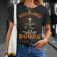 Skeleton Read Banned Books Gain Forbidden Knowledge T-Shirt Gifts for Her