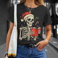 Skeleton Reading Book Christmas Teacher Librarian Book Lover T-Shirt Gifts for Her Skeleton Reading Book Christmas Teacher Librarian Book Lover T-Shirt Gifts for Her