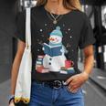 Snowman Reading Book Lover Librarian Reading T-Shirt Gifts for Her Snowman Reading Book Lover Librarian Reading T-Shirt Gifts for Her