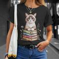 Snowshoe Cat Bookworm Flowers Book Reading Books T-Shirt Gifts for Her Snowshoe Cat Bookworm Flowers Book Reading Books T-Shirt Gifts for Her