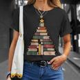 Snowy Book Tree Christmas For Readers And Librarians T-Shirt Gifts for Her
