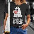 Sorry Im Boooked Reading Ghost Book Meme T-Shirt Gifts for Her
