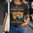 Spicy Books And Iced Coffee Book Lover Smut Reader T-Shirt Gifts for Her