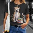 Staffordshire Bull Terrier Books Flowers Book Reading T-Shirt Gifts for Her