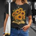 Sunflowers Flowers Book Floral T-Shirt Gifts for Her
