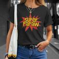 Super Grandfather Comic Book Hero Tshirt Super Papaw T-Shirt Gifts for Her