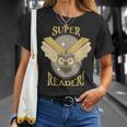 Super Reader Owl Bookmarks Reading Librarian Nocturnal Book T-Shirt Gifts for Her