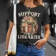 Support Public Libraries Floral Bookshelf T-Shirt Gifts for Her