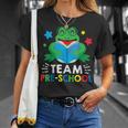 Team Pre-School Reading Frog Back To School Book Lover T-Shirt Gifts for Her