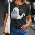 Threadless Grey Sky Chai Trans Book Pride Ghost Graphic T-Shirt Gifts for Her