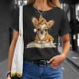 Tiny Puppy Open Book Reading Dog Lover Graphic Round Glasses T-Shirt Gifts for Her