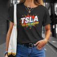 TSLA To The Moon Comic Book Style Splash T-Shirt Gifts for Her